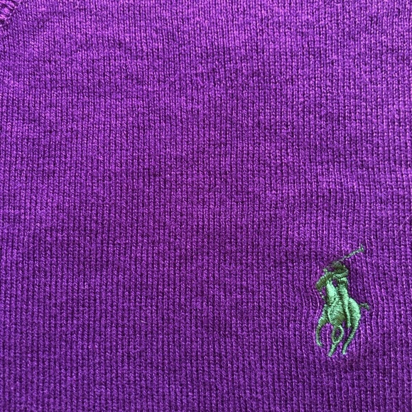Polo Ralph Lauren Purple Fine Gage Knit Crewneck Sweater Size L - Picture 6 of 7